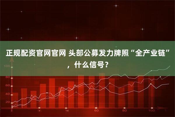 正规配资官网官网 头部公募发力牌照“全产业链”，什么信号？