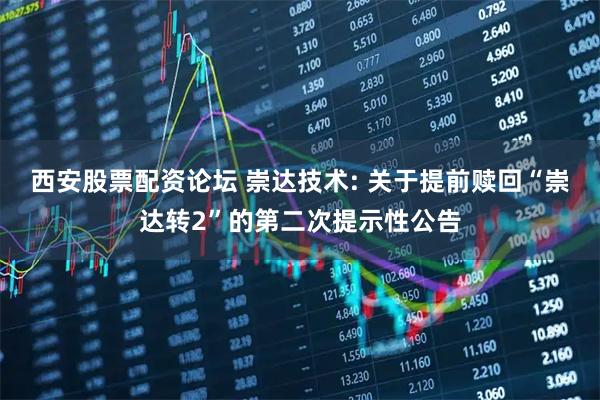 西安股票配资论坛 崇达技术: 关于提前赎回“崇达转2”的第二次提示性公告