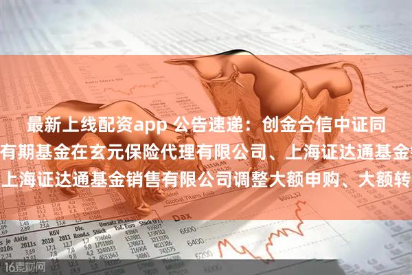 最新上线配资app 公告速递：创金合信中证同业存单AAA指数7天持有期基金在玄元保险代理有限公司、上海证达通基金销售有限公司调整大额申购、大额转换转入业务